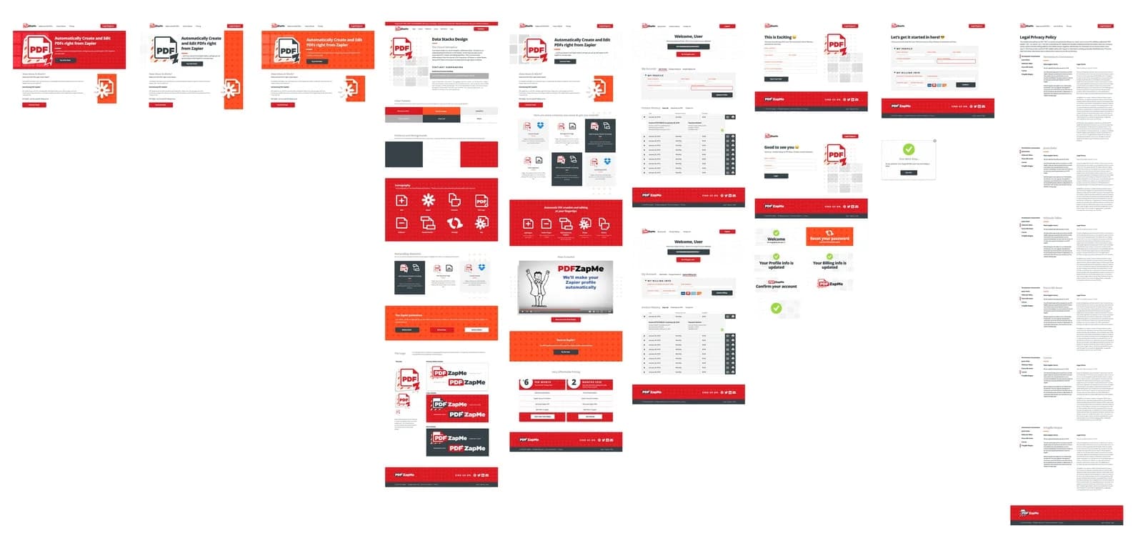 PDFZapMe artboards and brand system